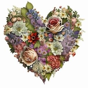 Blooming Heart - Wooden Jigsaw Puzzle‎ with Whimsy pieces by CraftHub